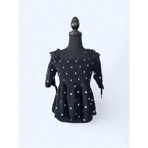 🖤 Vintage Y2K Aeropostale Polka Dot Off Shoulder Babydoll Top 🖤 Size: Medium